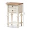 Baxton Studio Marquetterie Oak and White Finishing 2-Drawer and 1-Shelf Nightstand 133-7192 - alternate 8